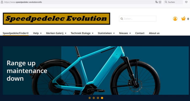 Screenshot der Statseite von Speedpedelec-evolution.info